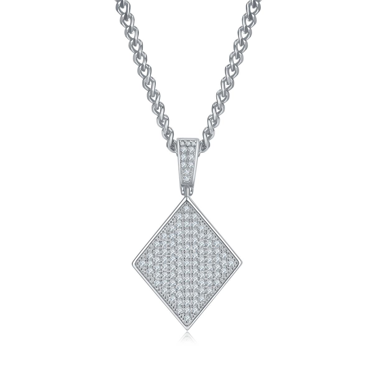 Cube Hip Hop Necklace S925 Silver Pendant Moissanite Grade D 0.85CT